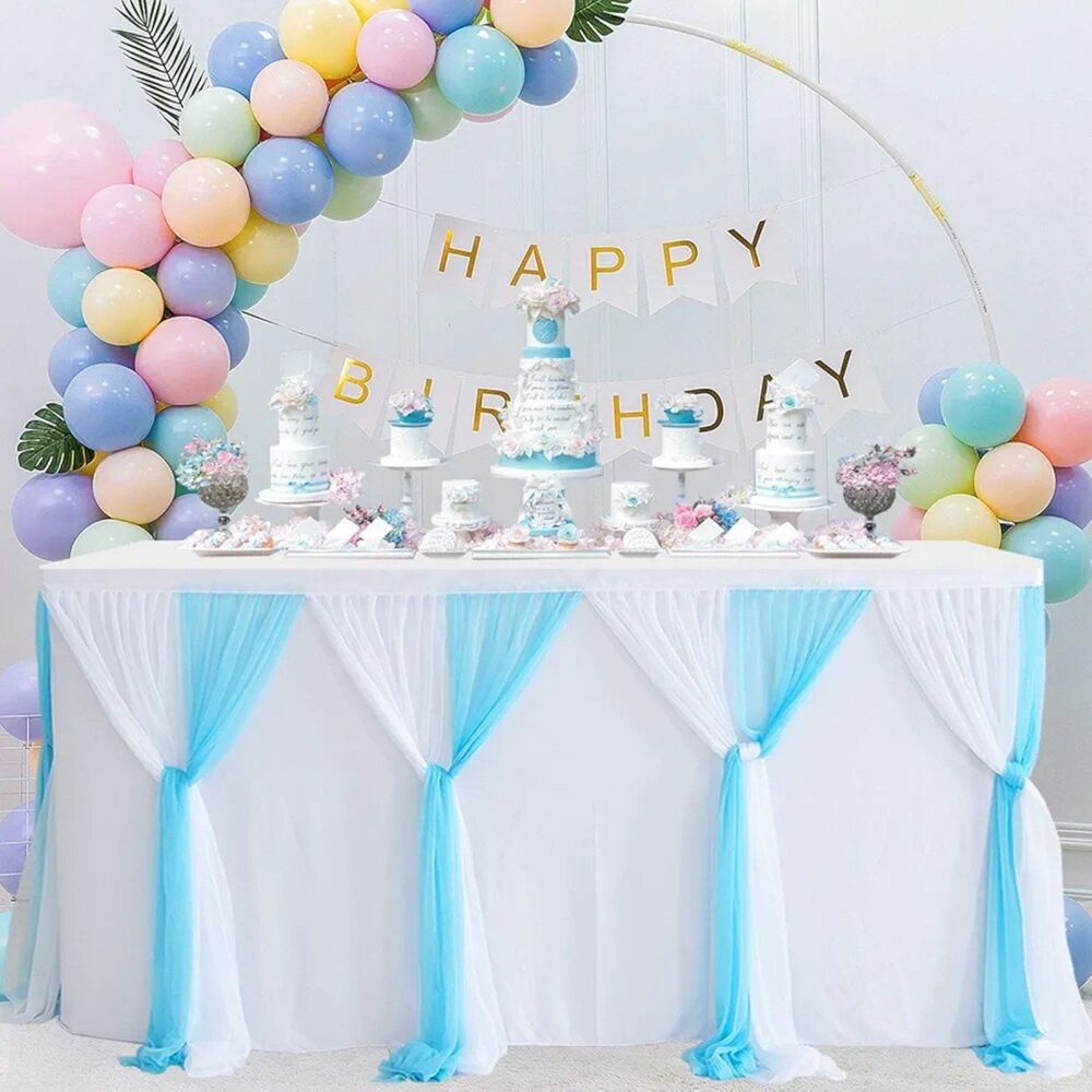 Baby Blue Table Skirt 6Ft NEW